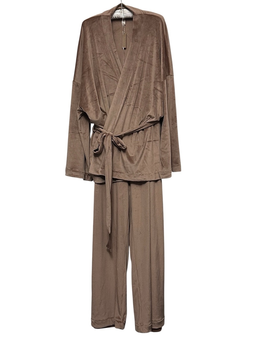 SKIMS Women’s Luxurious Super Soft Velour Lounge Pajama Set Sienna Brown Size XL